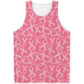 Pink Ribbon Breast Cancer Pattern Print Men's Tank Top