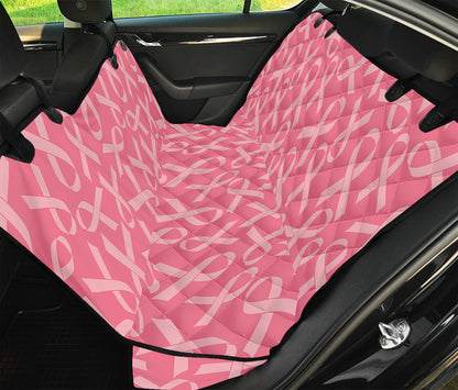 Pink Ribbon Breast Cancer Pattern Print Pet Car Back Seat Cover