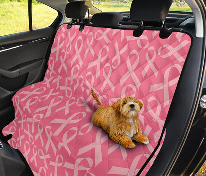 Pink Ribbon Breast Cancer Pattern Print Pet Car Back Seat Cover
