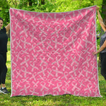 Pink Ribbon Breast Cancer Pattern Print Quilt