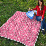 Pink Ribbon Breast Cancer Pattern Print Quilt