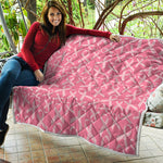 Pink Ribbon Breast Cancer Pattern Print Quilt