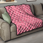 Pink Ribbon Breast Cancer Pattern Print Quilt