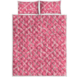 Pink Ribbon Breast Cancer Pattern Print Quilt Bed Set