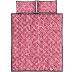 Pink Ribbon Breast Cancer Pattern Print Quilt Bed Set