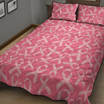 Pink Ribbon Breast Cancer Pattern Print Quilt Bed Set