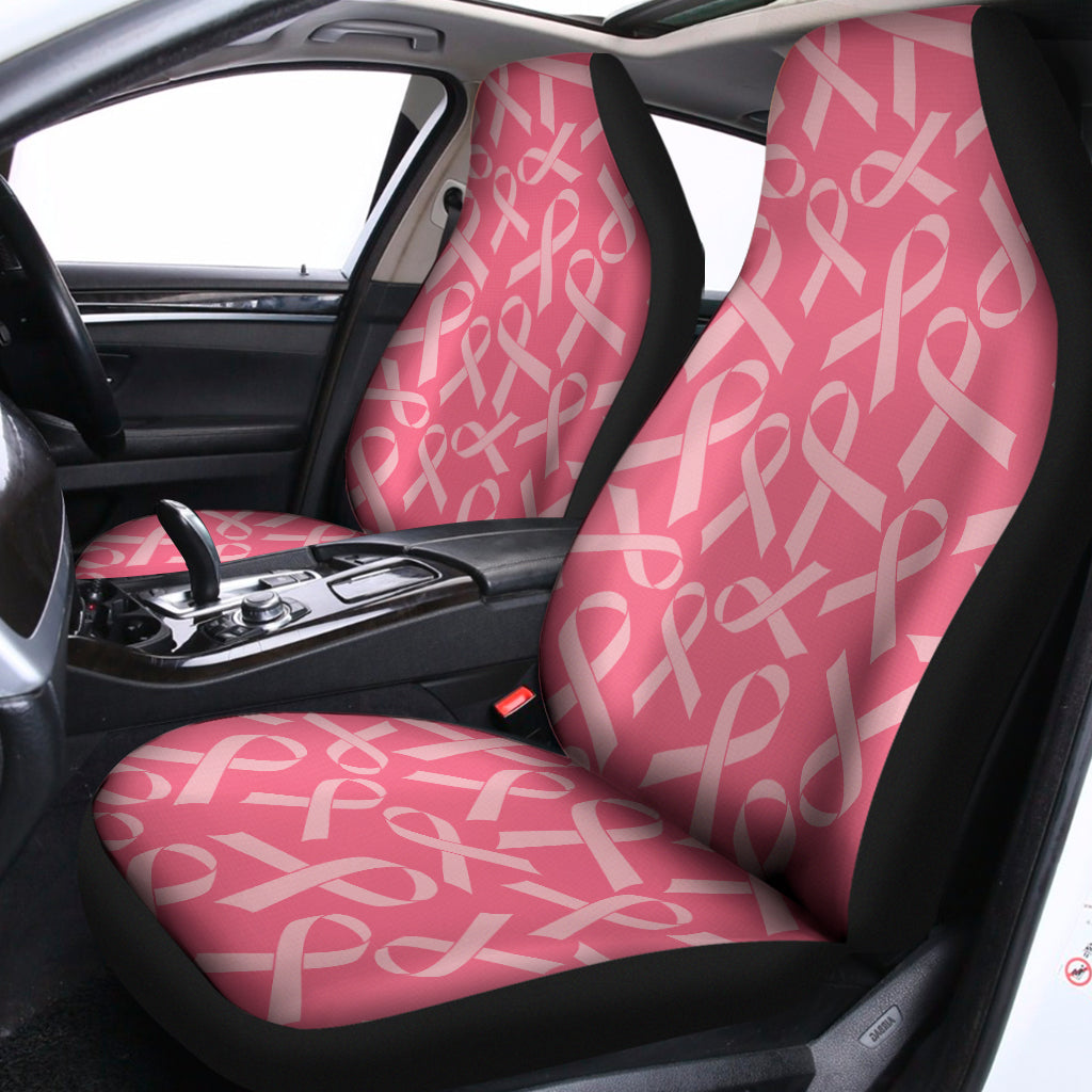 Pink Ribbon Breast Cancer Pattern Print Universal Fit Car Seat Covers