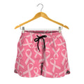 Pink Ribbon Breast Cancer Pattern Print Women's Shorts
