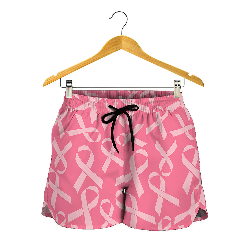 Pink Ribbon Breast Cancer Pattern Print Women's Shorts