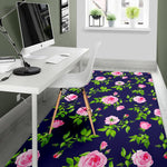 Pink Rose Floral Flower Pattern Print Area Rug GearFrost