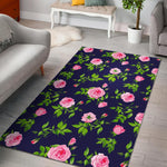 Pink Rose Floral Flower Pattern Print Area Rug GearFrost