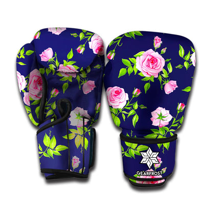 Pink Rose Floral Flower Pattern Print Boxing Gloves