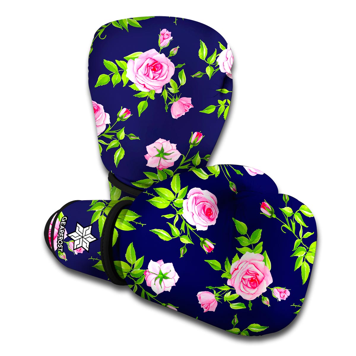 Pink Rose Floral Flower Pattern Print Boxing Gloves