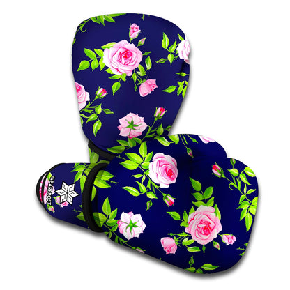 Pink Rose Floral Flower Pattern Print Boxing Gloves