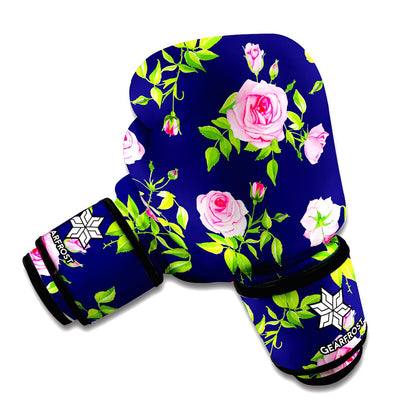 Pink Rose Floral Flower Pattern Print Boxing Gloves