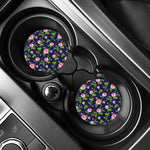 Pink Rose Floral Flower Pattern Print Car Coasters