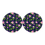 Pink Rose Floral Flower Pattern Print Car Coasters