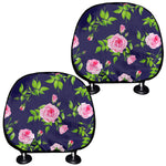 Pink Rose Floral Flower Pattern Print Car Headrest Covers