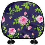 Pink Rose Floral Flower Pattern Print Car Headrest Covers