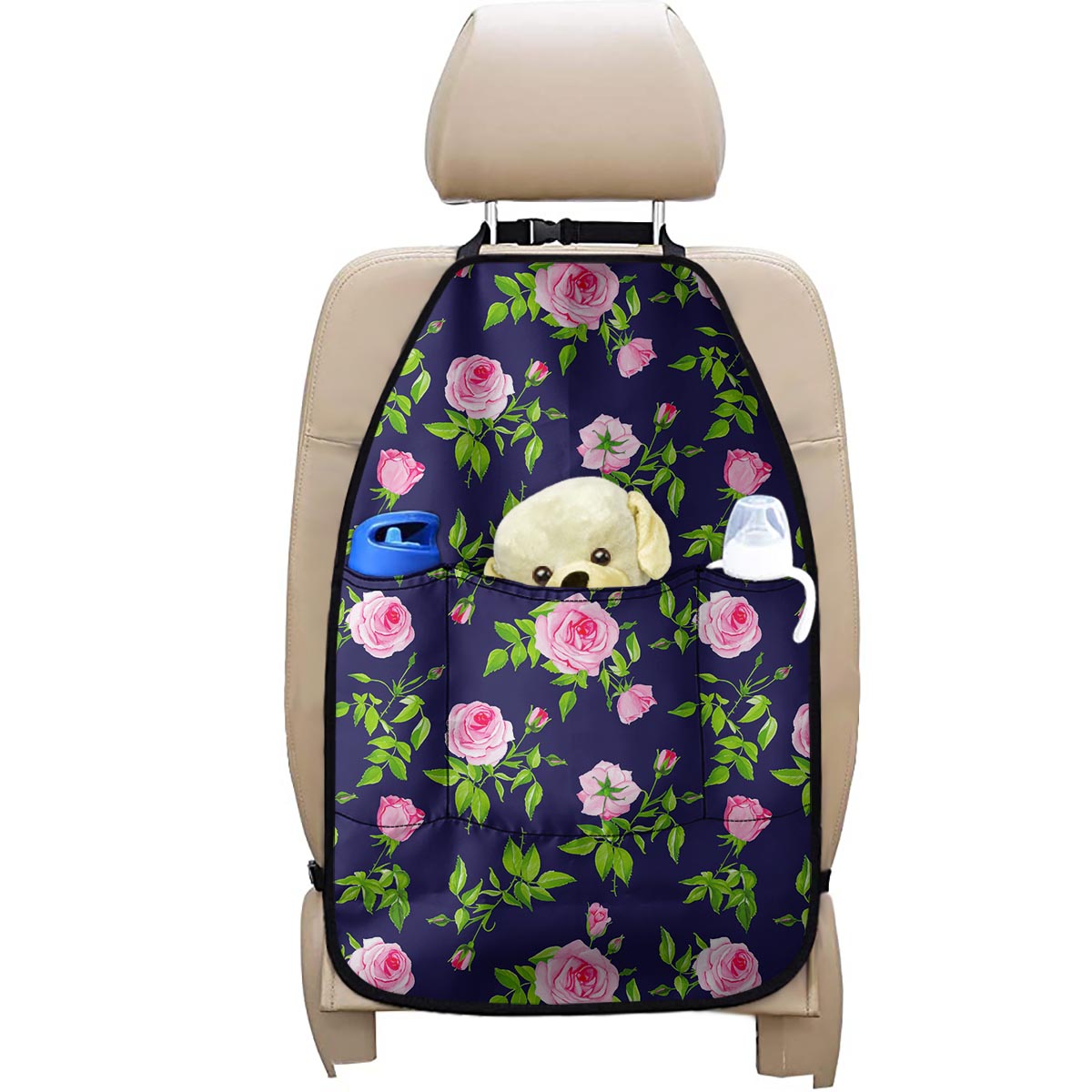 Pink Rose Floral Flower Pattern Print Car Seat Organizers