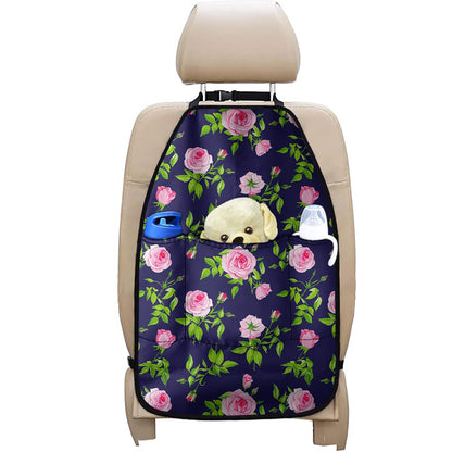 Pink Rose Floral Flower Pattern Print Car Seat Organizers
