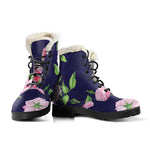 Pink Rose Floral Flower Pattern Print Comfy Boots GearFrost