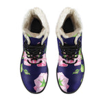 Pink Rose Floral Flower Pattern Print Comfy Boots GearFrost