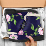 Pink Rose Floral Flower Pattern Print Comfy Boots GearFrost