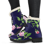 Pink Rose Floral Flower Pattern Print Comfy Boots GearFrost