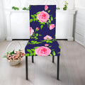Pink Rose Floral Flower Pattern Print Dining Chair Slipcover