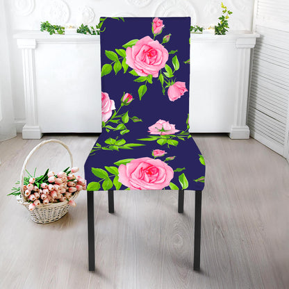 Pink Rose Floral Flower Pattern Print Dining Chair Slipcover