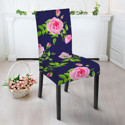 Pink Rose Floral Flower Pattern Print Dining Chair Slipcover