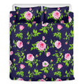 Pink Rose Floral Flower Pattern Print Duvet Cover Bedding Set