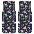 Pink Rose Floral Flower Pattern Print Front and Back Car Floor Mats