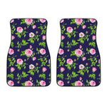Pink Rose Floral Flower Pattern Print Front Car Floor Mats