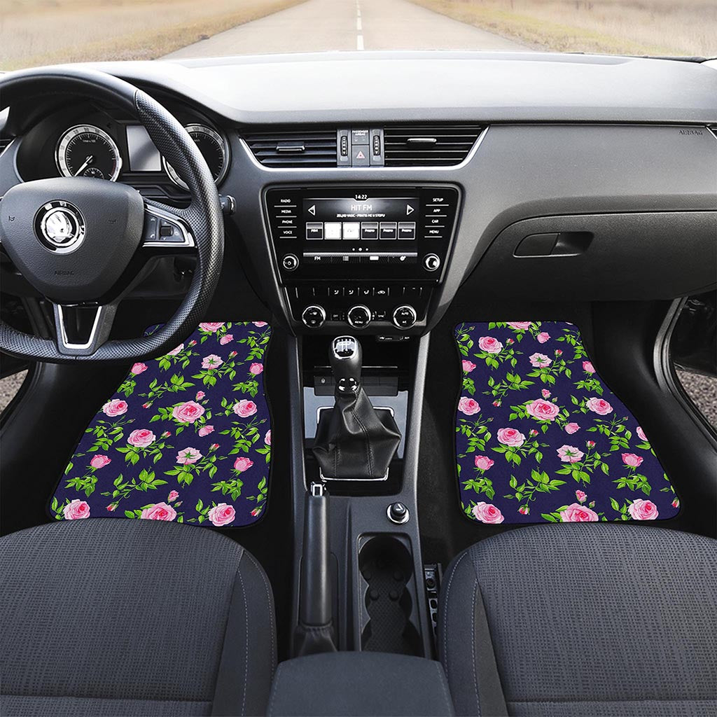Pink Rose Floral Flower Pattern Print Front Car Floor Mats