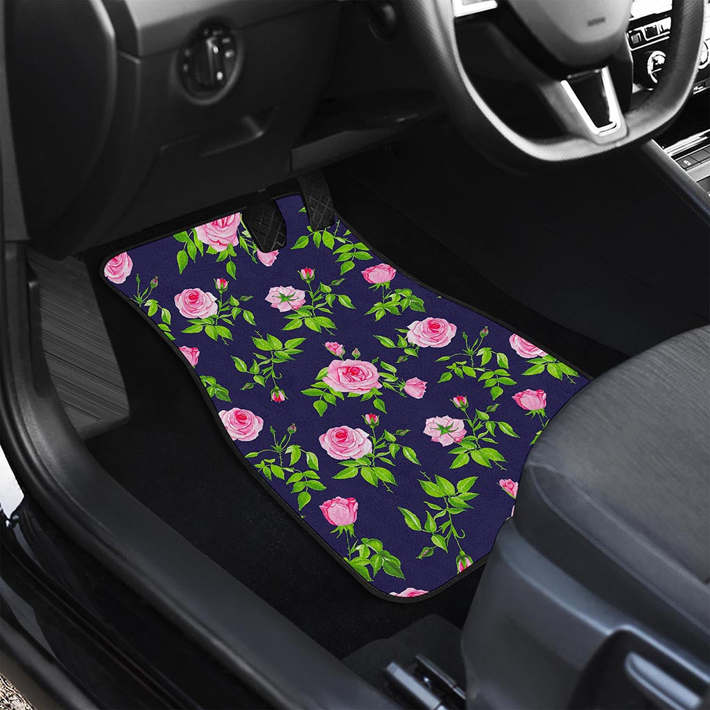Pink Rose Floral Flower Pattern Print Front Car Floor Mats