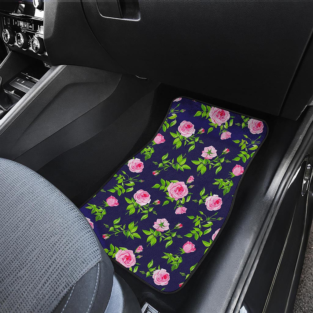 Pink Rose Floral Flower Pattern Print Front Car Floor Mats