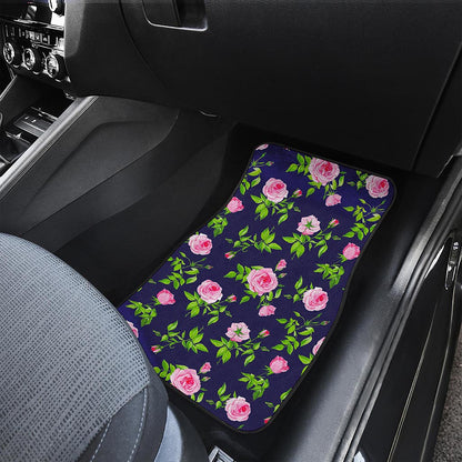 Pink Rose Floral Flower Pattern Print Front Car Floor Mats