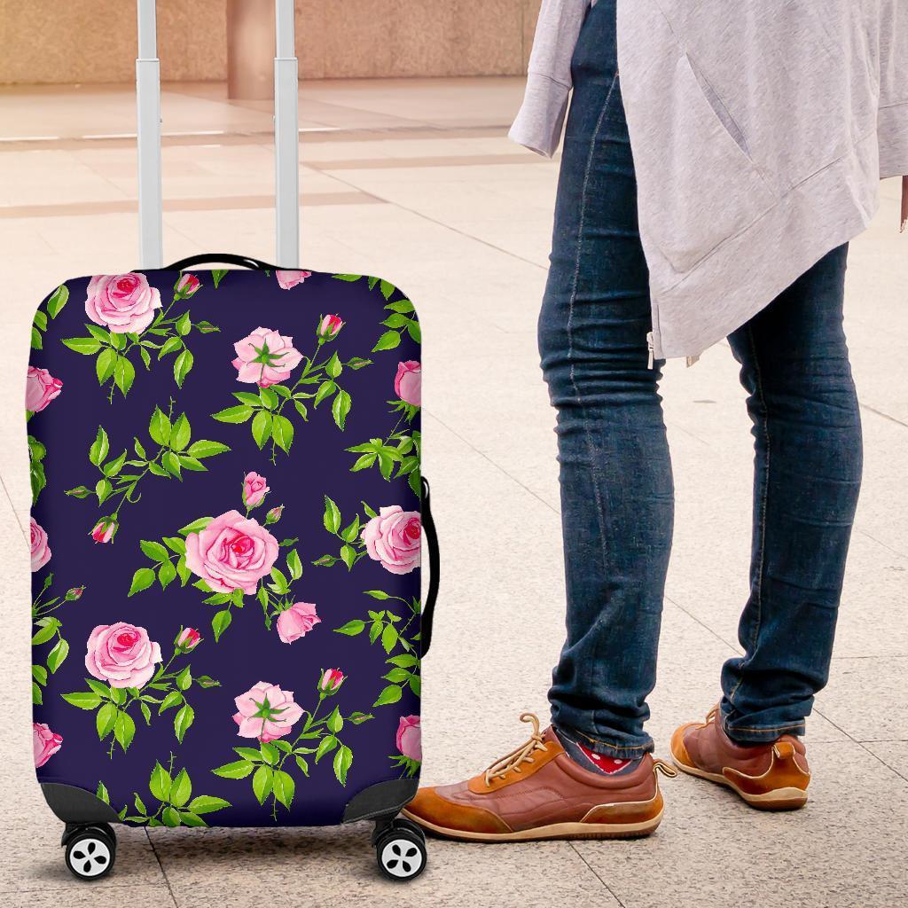 Pink Rose Floral Flower Pattern Print Luggage Cover GearFrost