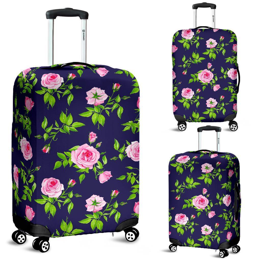 Pink Rose Floral Flower Pattern Print Luggage Cover GearFrost