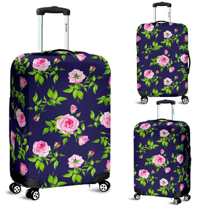 Pink Rose Floral Flower Pattern Print Luggage Cover GearFrost