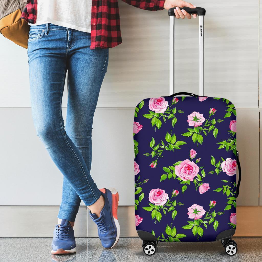Pink Rose Floral Flower Pattern Print Luggage Cover GearFrost