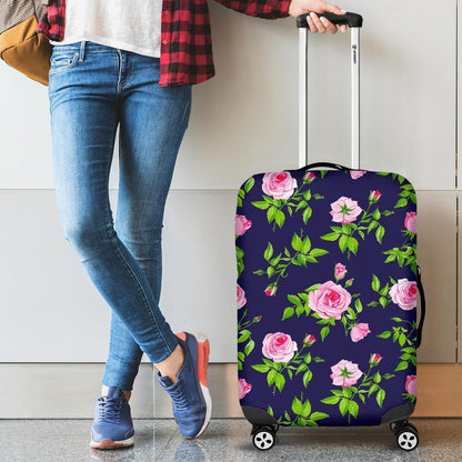Pink Rose Floral Flower Pattern Print Luggage Cover GearFrost