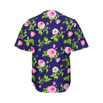 Pink Rose Floral Flower Pattern Print Men's Baseball Jersey