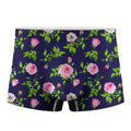 Pink Rose Floral Flower Pattern Print Men's Boxer Briefs