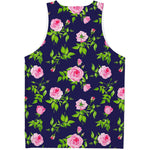 Pink Rose Floral Flower Pattern Print Men's Tank Top