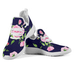 Pink Rose Floral Flower Pattern Print Mesh Knit Shoes GearFrost