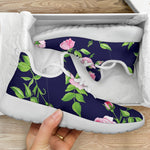 Pink Rose Floral Flower Pattern Print Mesh Knit Shoes GearFrost
