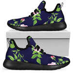 Pink Rose Floral Flower Pattern Print Mesh Knit Shoes GearFrost